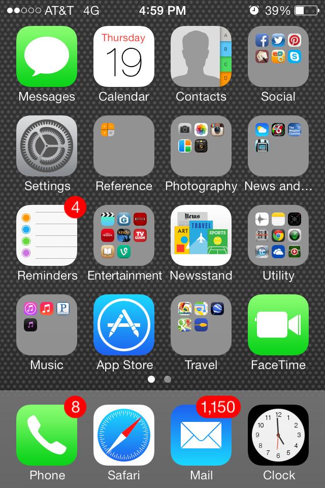 A CLOSER LOOK-- An iPhone screenshot illustrates the many visual changes that come with the iOS7 update released yesterday.