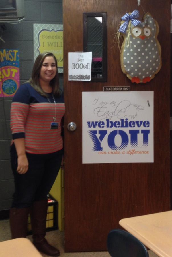 YOUVE BEEN BOOED-- English teacher Heather Miller came in to a Halloween surprise last Friday.