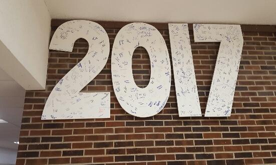 The current graduation date proudly displays all of the names of seniors who pledge to graduate.