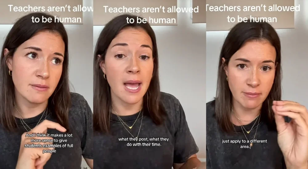 A fifth-grade teacher speaking about classroom attention on a TikTok video