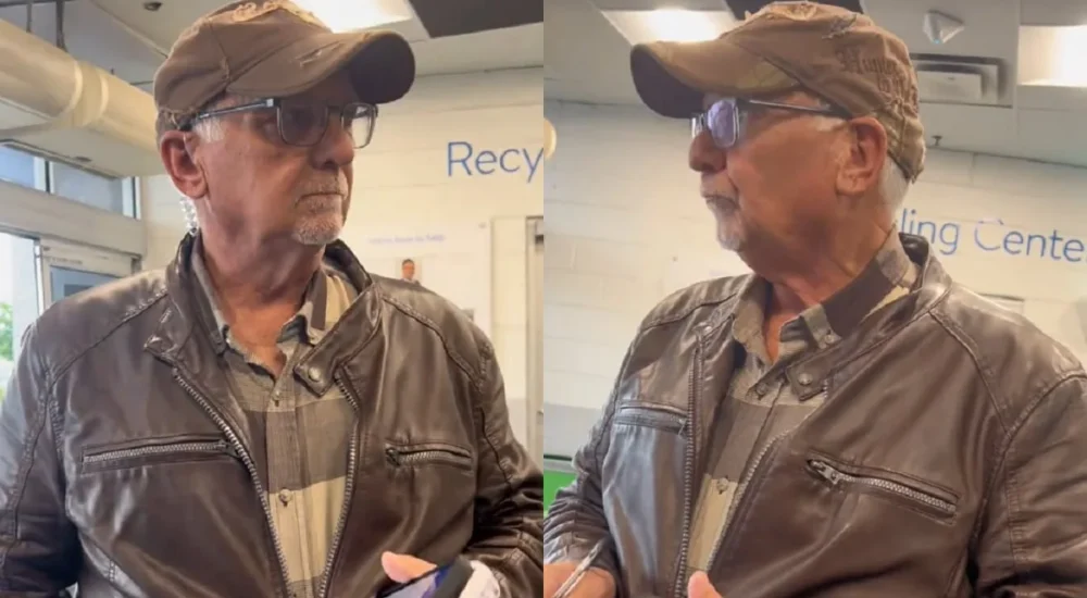 A Walmart self-checkout area where a mother said an employee took a toy from her son's hands
