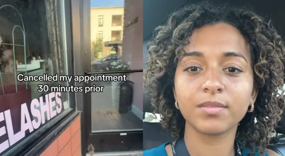 A mother reacting to her young daughter’s purple-dyed hair in a TikTok video