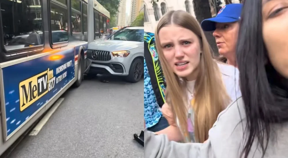 A phone store customer and employee in a tense exchange captured on TikTok